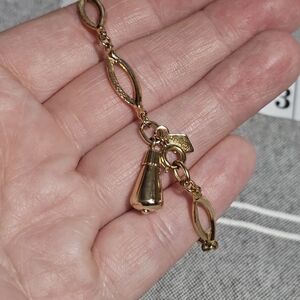Sarah Coventry Gold-Tone Linked Bracelet with Teardrop Pendant